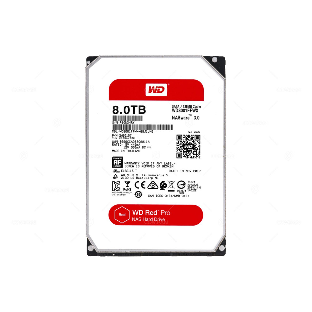 WD8001FFWX WD RED PRO HDD 8TB 7.2K SATA 128MB CACHE 3.5" LFF
